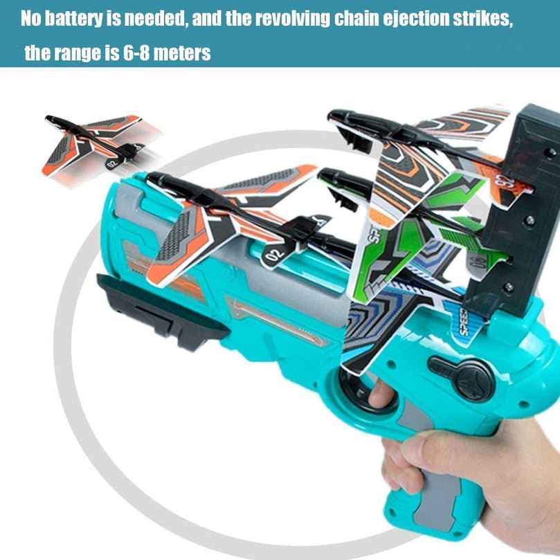 2nd product image for Air Battle Gun Toy for Kids - 4 Foam Airplanes and Pistol Shooting - BachcheCompany.com