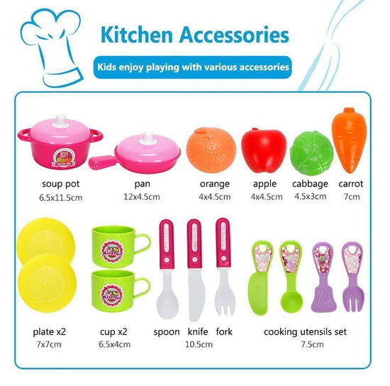 3rd product image for Kitchen Set for Kids Girls - DIY Luxury Pretend Play Set - BachcheCompany.com