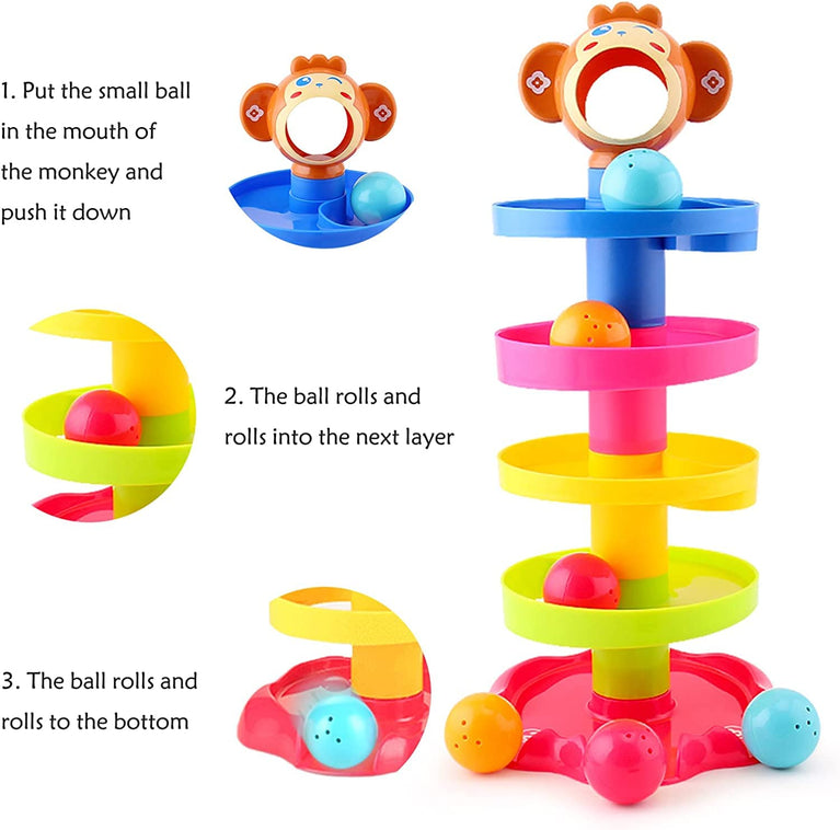 Preview image 6 for 5 Layer Roll Ball Tower Shape Sorter Toy for Babies