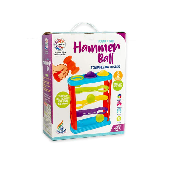 4th product image for Non-Toxic Hammer Knock Ball for Babies and Toddlers - BachcheCompany.com
