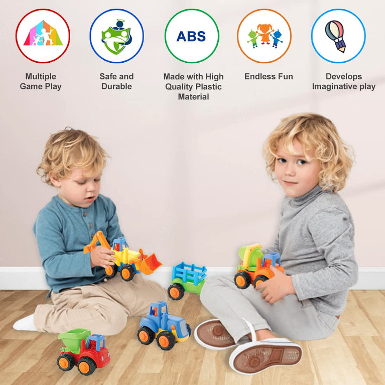 Preview image 3 for Unbreakable Friction Cars for Kids - Set of 5 Pcs