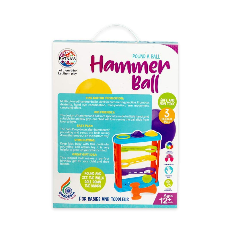 6th product image for Non-Toxic Hammer Knock Ball for Babies and Toddlers - BachcheCompany.com