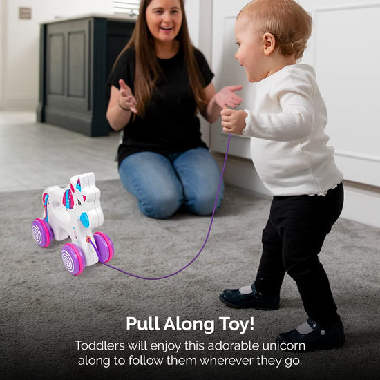 4th product image for Sparky The Unicorn: Pull Along Toy for Infants - BachcheCompany.com