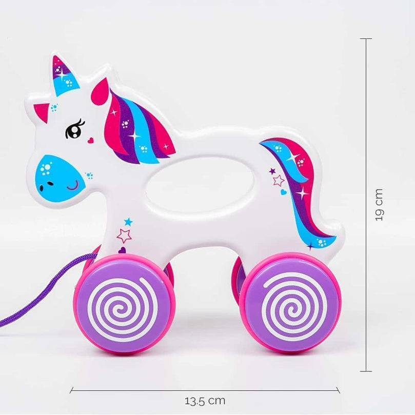 7th product image for Sparky The Unicorn: Pull Along Toy for Infants - BachcheCompany.com