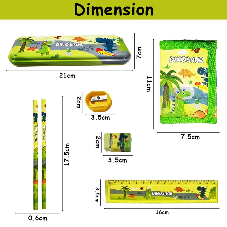 Preview image 6 for Dinosaur Stationery Set for Kids - 7 Pcs Gift Kit