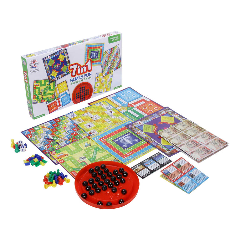 Preview image 0 for 7-in-1 Family Board Games: Brainvita, Ludo and More