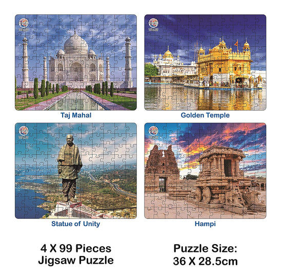 3rd product image for 4-in-1 India Jigsaw Puzzle for Kids 5+ - BachcheCompany.com
