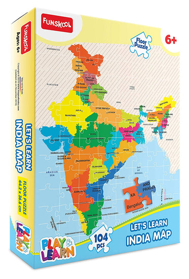 4th product image for Funskool India Toy Map Puzzle for Kids 6+ - BachcheCompany.com