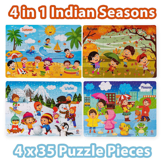 6th product image for 4-in-1 Indian Seasons Jigsaw Puzzle for Kids - BachcheCompany.com