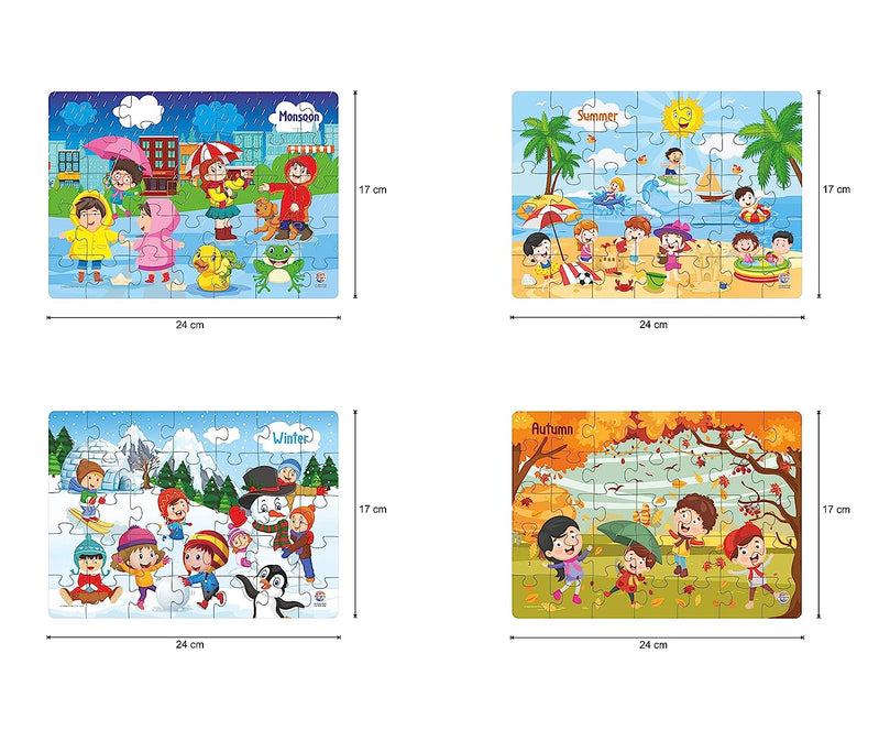 5th product image for 4-in-1 Indian Seasons Jigsaw Puzzle for Kids - BachcheCompany.com