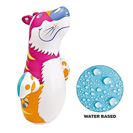 7th product image for 3D Inflatable Tiger Punching Bag for Kids - Water and Air Base Toy for Toddlers! - BachcheCompany.com