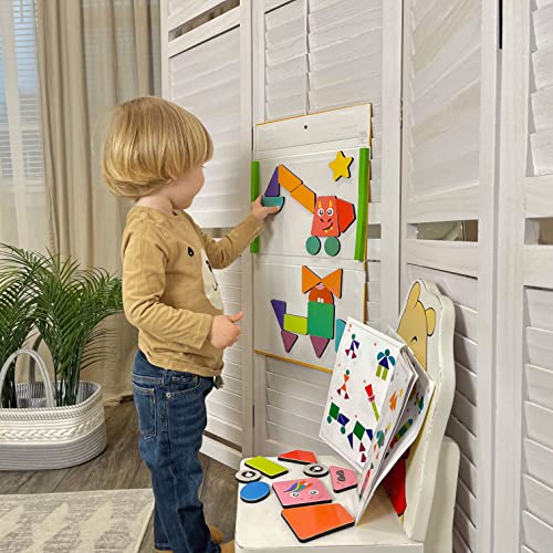 5th product image for 100 Magnetic Shape Tiles for Kids - Montessori Educational Toy - BachcheCompany.com