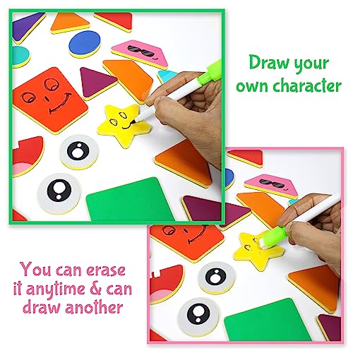 6th product image for 100 Magnetic Shape Tiles for Kids - Montessori Educational Toy - BachcheCompany.com
