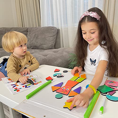 Preview image 7 Product Image for - BC9046790734137 for 100 Magnetic Shape Tiles for Kids - Montessori Educational Toy