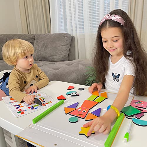 7th product image for 100 Magnetic Shape Tiles for Kids - Montessori Educational Toy - BachcheCompany.com