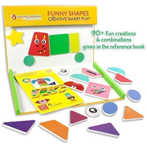 9th product image for 100 Magnetic Shape Tiles for Kids - Montessori Educational Toy - BachcheCompany.com