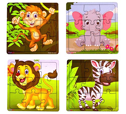 Fun and Educational Wooden Jigsaw Puzzle for Kids - Pack of 4 - BachcheCompany.com