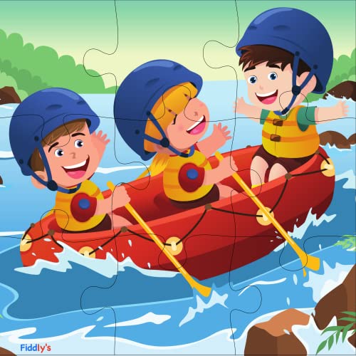 2nd product image for 9-Piece Wood Jigsaw Puzzles for Kids - Adventure Pack of 4 - BachcheCompany.com