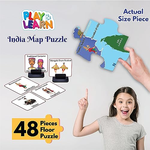 4th product image for 3-Foot Educational India Map Puzzle for 3+ Year Olds - BachcheCompany.com