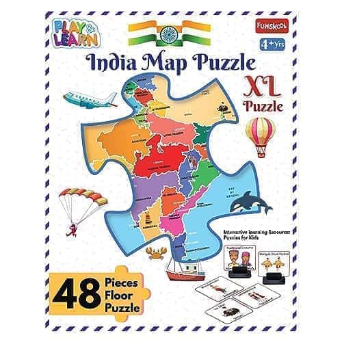 5th product image for 3-Foot Educational India Map Puzzle for 3+ Year Olds - BachcheCompany.com