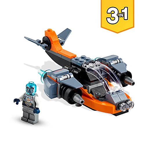 2nd product image for Build and Play with LEGO Creator Cyber Drone - 3-in-1 Building Kit - BachcheCompany.com