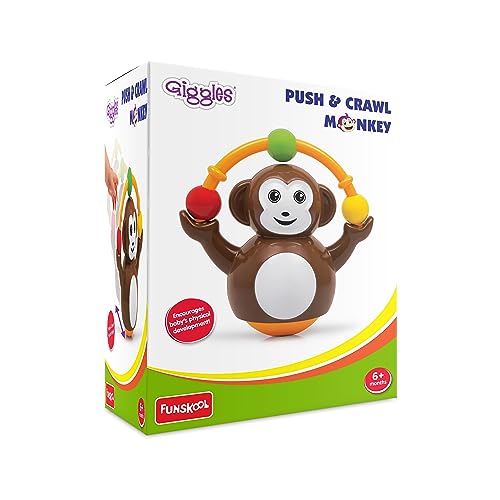 Preview image 1 Product Image for - BC9048816877881 for Funskool Giggles Push n Crawl Monkey: Tummy Time Toy