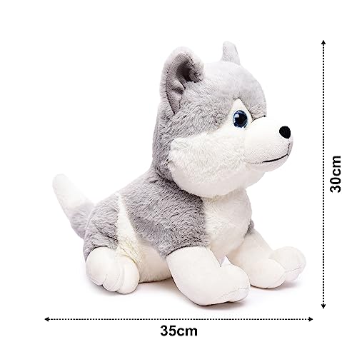 Preview image 5 Product Image for - BC9048875630905 for Plush Husky Dog Stuffed Animal - 35cm Grey