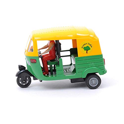 3rd product image for Plastic Pull Back Auto Rickshaw - Multicolour (1 pc, 36 months) - BachcheCompany.com