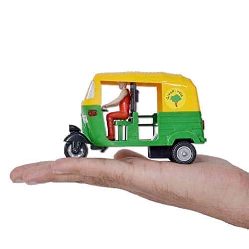 5th product image for Plastic Pull Back Auto Rickshaw - Multicolour (1 pc, 36 months) - BachcheCompany.com