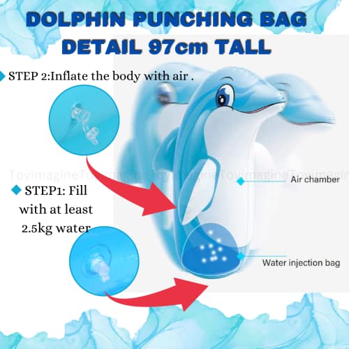 3rd product image for Fun Inflatable Dolphin Toy for Toddlers - Great for Playtime! - BachcheCompany.com