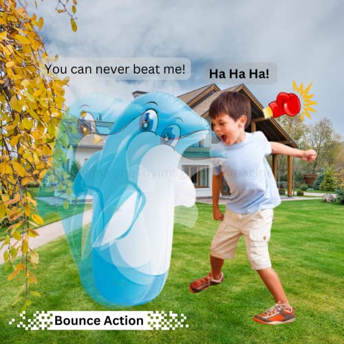 5th product image for Fun Inflatable Dolphin Toy for Toddlers - Great for Playtime! - BachcheCompany.com