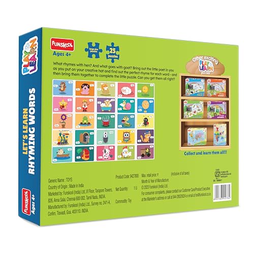 2nd product image for Funskool Rhyming Words Puzzle for 4+ Year Olds - BachcheCompany.com