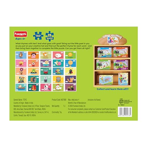 3rd product image for Funskool Rhyming Words Puzzle for 4+ Year Olds - BachcheCompany.com