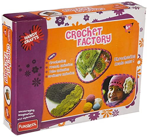 Funskool Handycrafts Crochet Factory Crochet Kit - Create Scarves, Placemats, Coasters | 6 Years+ - BachcheCompany.com