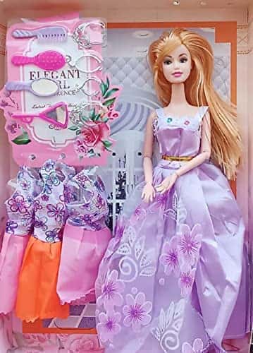 4th product image for Stylish Doll Toy for Girls with Moveable Limbs and Fashion Accessories - BachcheCompany.com