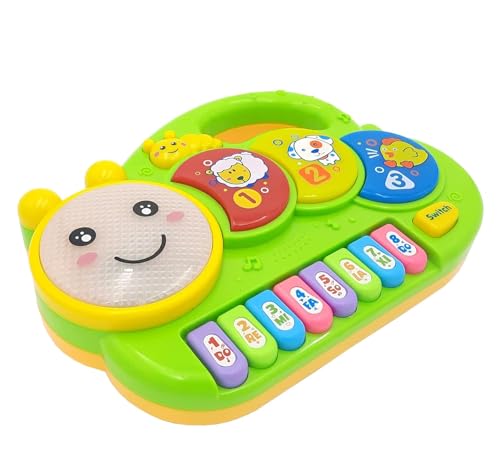 Preview image 1 Product Image for - BC9053388112185 for Happy Caterpillar Piano Musical Toy - 8 Keys, Drum Pads, Music Switch