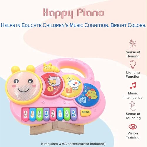 Preview image 3 Product Image for - BC9053388112185 for Happy Caterpillar Piano Musical Toy - 8 Keys, Drum Pads, Music Switch