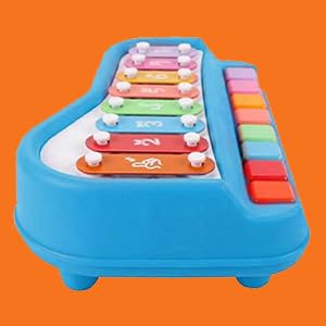 Preview image 5 Product Image for - BC9053397319993 for Musical Multi-Keys Xylophone and Piano for Kids - Non-Toxic and Non-Battery - 8 Keys Blue