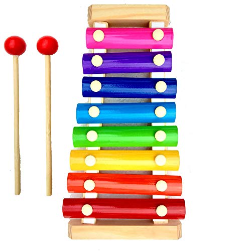 Preview image 1 Product Image for - BC9053402235193 for Colorful 8-Note Wooden Xylophone for Kids | Musical Toy with 2 Sticks