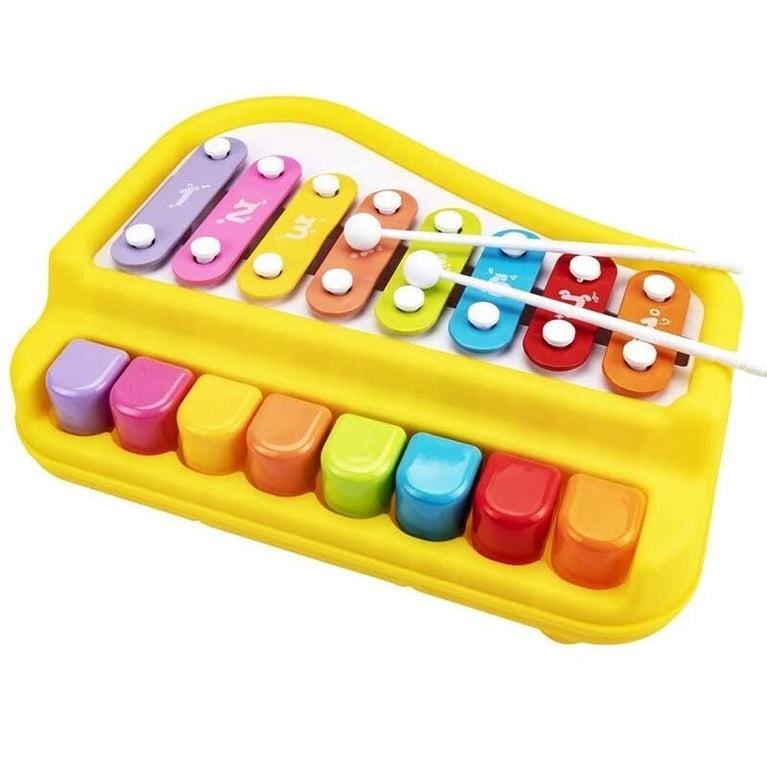 Preview image 1 Product Image for - BC9054178246969 for Kids 2-in-1 Piano Xylophone: Musical Instrument with 8-Key Scales and Music Cards
