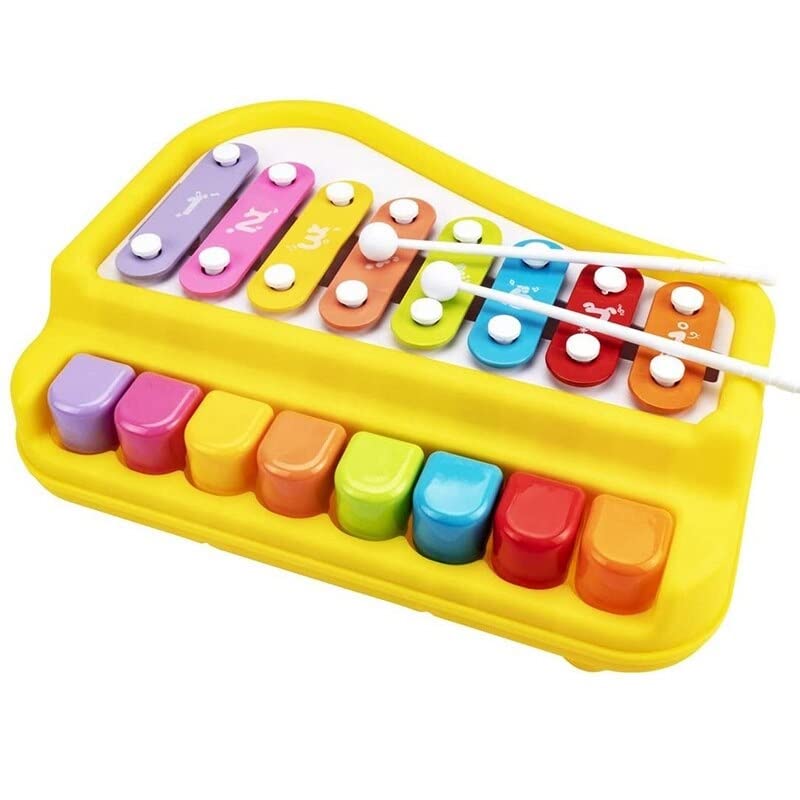 Kids 2-in-1 Piano Xylophone: Musical Instrument with 8-Key Scales and Music Cards - BachcheCompany.com
