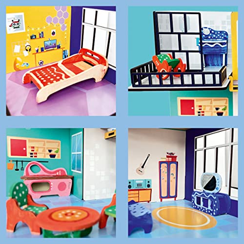 2nd product image for DIY Play Town Wooden Doll House - Toys for Girls - BachcheCompany.com