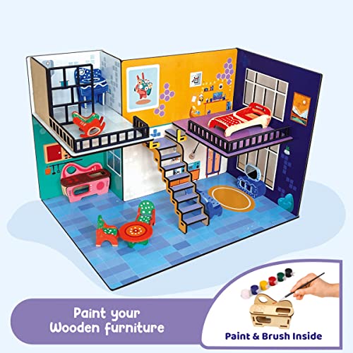 Preview image 7 Product Image for - BC9054583750969 for DIY Play Town Wooden Doll House - Toys for Girls