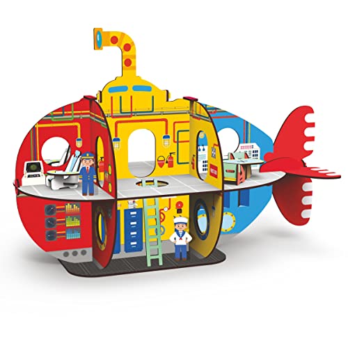 Preview image 2 Product Image for - BC9054668325177 for Wooden Submarine Doll House Playset | All-Side Play for Boys and Girls