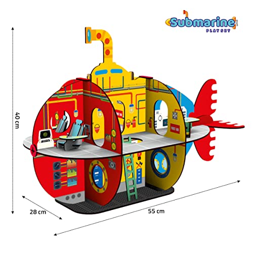 Preview image 5 Product Image for - BC9054668325177 for Wooden Submarine Doll House Playset | All-Side Play for Boys and Girls