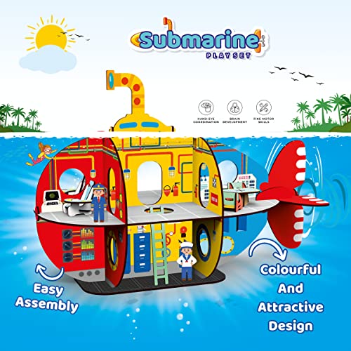 6th product image for Wooden Submarine Doll House Playset | All-Side Play for Boys and Girls - BachcheCompany.com