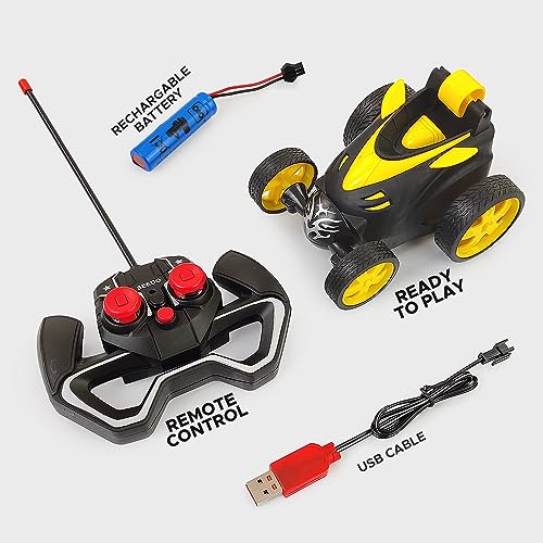 4th product image for 360° RC Stunt Car - Yellow | Kids' Electric Race Toy - BachcheCompany.com