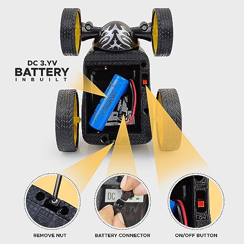 8th product image for 360° RC Stunt Car - Yellow | Kids' Electric Race Toy - BachcheCompany.com