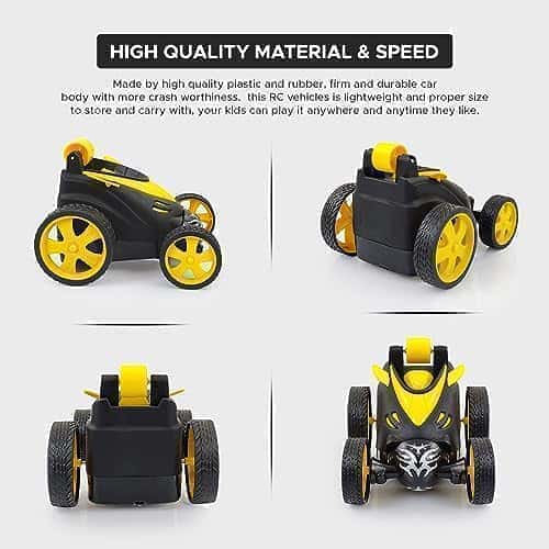9th product image for 360° RC Stunt Car - Yellow | Kids' Electric Race Toy - BachcheCompany.com