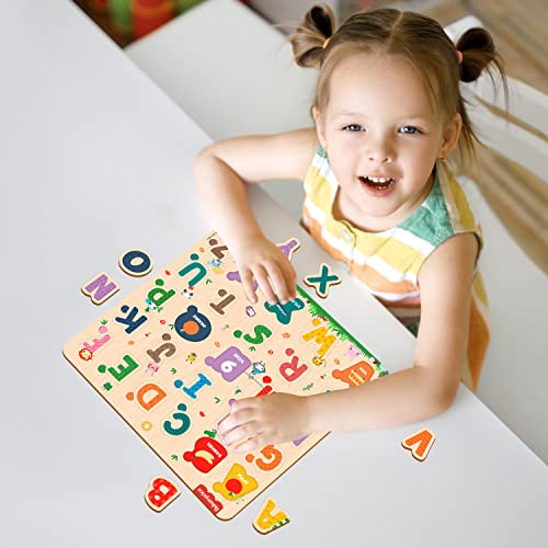 3rd product image for Montessori Alphabet Puzzle Toy for Kids - 12x12 Inches - BachcheCompany.com